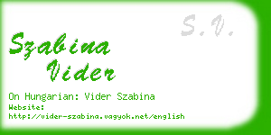 szabina vider business card